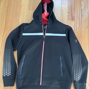 NWOT Authentic Lamborghini Reflective Black Silver Red Hoodie Sweatshirt XXL